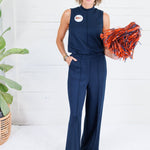 Penelope Navy Scuba Sleeveless Top Entro