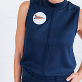 Penelope Navy Scuba Sleeveless Top Entro