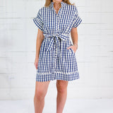 Phillips Navy + Ivory Gingham Mini Dress