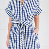 Phillips Navy + Ivory Gingham Mini Dress