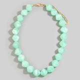 Pinched Marble Resin Beaded Necklace - A3 Accessories - Jewelry - Clover + Bee