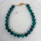 Pinched Marble Resin Beaded Necklace