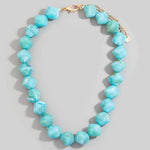 Pinched Marble Resin Beaded Necklace - A3 Accessories - Jewelry - Clover + Bee