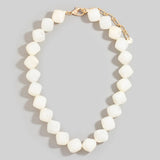Pinched Marble Resin Beaded Necklace - A3 Accessories - Jewelry - Clover + Bee