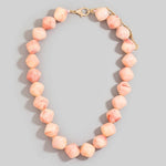 Pinched Marble Resin Beaded Necklace - A3 Accessories - Jewelry - Clover + Bee