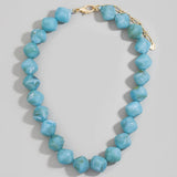 Pinched Marble Resin Beaded Necklace - A3 Accessories - Jewelry - Clover + Bee