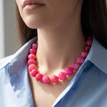 Pinched Marble Resin Beaded Necklace - A3 Accessories - Jewelry - Clover + Bee