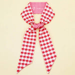 Pink Checkered Skinny Scarf - A4 Accessories - Misc Accessories - Clover + Bee