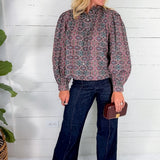 Pintuck Dark High Rise Trouser Wide Leg Denim JBD