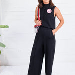 Pippa Black Scuba Wide Leg Pants Entro
