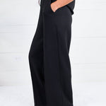 Pippa Black Scuba Wide Leg Pants Entro
