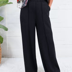 Pippa Black Scuba Wide Leg Pants Entro