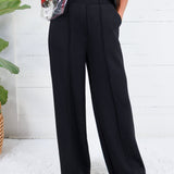 Pippa Black Scuba Wide Leg Pants Entro