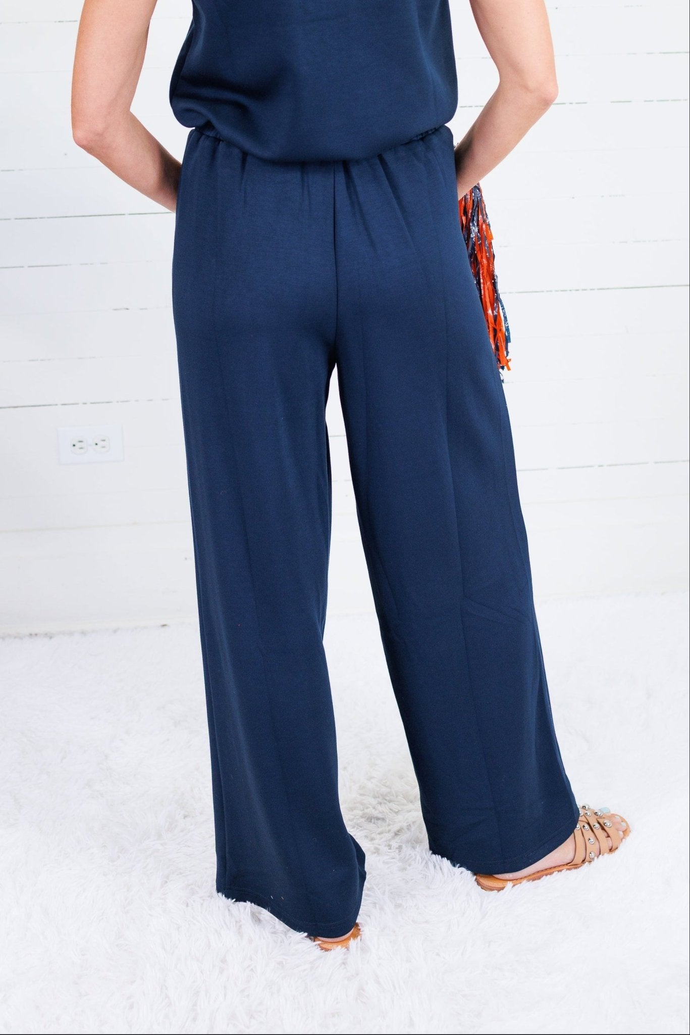 Pippa Navy Scuba Wide Leg Pants Entro