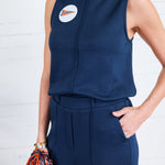 Pippa Navy Scuba Wide Leg Pants Entro
