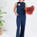 Pippa Navy Scuba Wide Leg Pants Entro