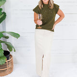 Pitzing Snow Wash Corduroy Maxi Skirt Hem & Thread