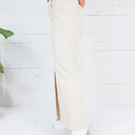 Pitzing Snow Wash Corduroy Maxi Skirt Hem & Thread