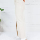 Pitzing Snow Wash Corduroy Maxi Skirt Hem & Thread