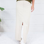 Pitzing Snow Wash Corduroy Maxi Skirt Hem & Thread