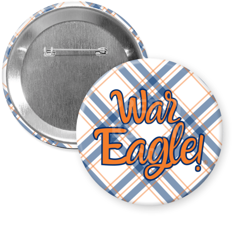 Plaid War Eagle Gameday Button