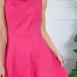 Poplar Hot Pink High Neck Skater Flare Mini Dress Naked Zebra