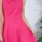 Poplar Hot Pink High Neck Skater Flare Mini Dress Naked Zebra