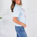 Poppy & Pine It's A Very Good Day Blue Crop Tee 