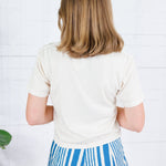 Poppy & Pine Ivory USA Patchwork Cropped Tee