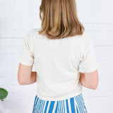 Poppy & Pine Ivory USA Patchwork Cropped Tee