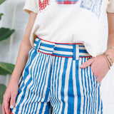 Poppy & Pine Ivory USA Patchwork Cropped Tee
