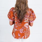 Porter Rust + Pink Trimmed Top Entro