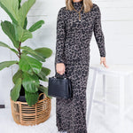 Putnam Dark Grey Leopard Maxi Skirt Molly Bracken
