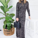 Putnam Dark Grey Leopard Maxi Skirt Molly Bracken