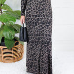 Putnam Dark Grey Leopard Maxi Skirt Molly Bracken