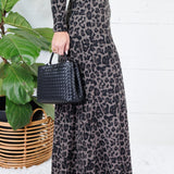 Putnam Dark Grey Leopard Maxi Skirt Molly Bracken