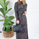 Putnam Dark Grey Leopard Maxi Skirt Molly Bracken