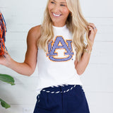 Queen of Sparkles Auburn Gingham AU Ribbed Tank