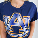 Queen of Sparkles Auburn Gingham AU Tee