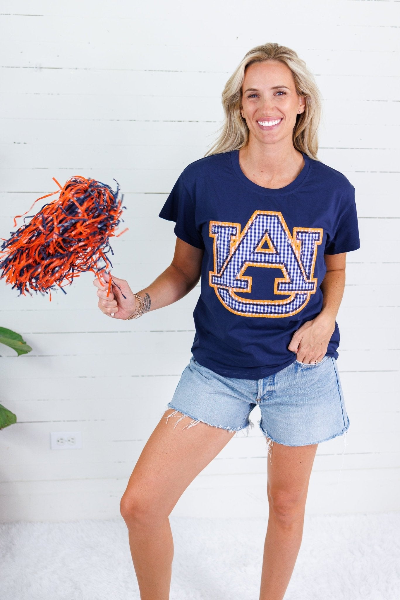 Queen of Sparkles Auburn Gingham AU Tee