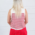 Queen of Sparkles Bama Striped Sweater Tank