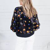 Queen of Sparkles Black Full Sequin Pumpkin Sweater
