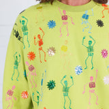 Queen of Sparkles Lime Skeleton Sweatshirt