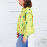 Queen of Sparkles Lime Skeleton Sweatshirt