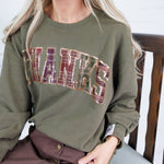 Queen of Sparkles Olive + Brown Plaid Thanks Sweatshirt