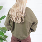 Queen of Sparkles Olive + Brown Plaid Thanks Sweatshirt