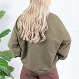 Queen of Sparkles Olive + Brown Plaid Thanks Sweatshirt