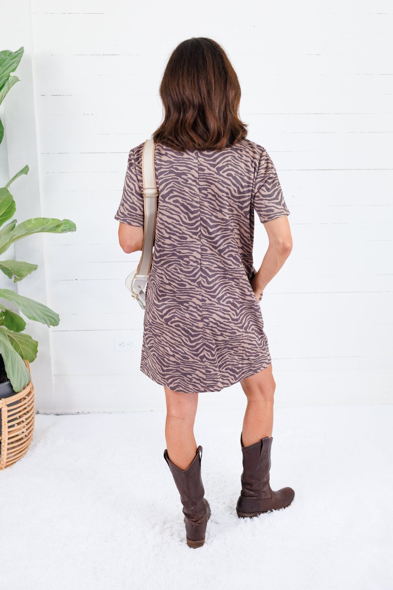 Quincy Animal Faux Suede Mini Dress Fate