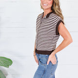Quincy Brown + Pink Striped Sweater Entro
