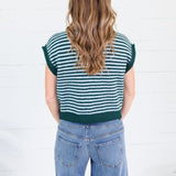 Quincy Pine + Aqua Striped Sweater Entro